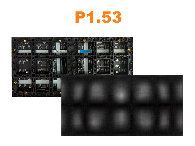 شاشة عرض LED داخلية مقاومة للماء P1.53 GOB، وحدة عرض LED ملونة بالكامل، 320 × 160 مم، تباعد بكسل المسح 1/52، 1.53 مم