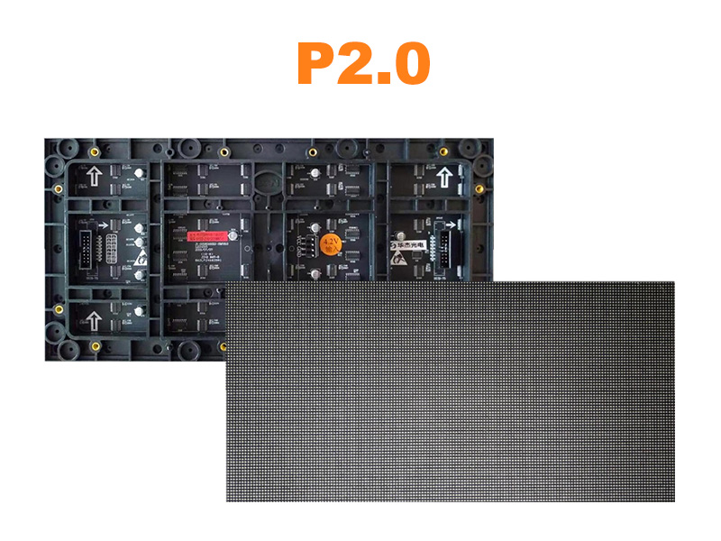 شاشة عرض LED داخلية مقاومة للماء من نوع P2.0 GOB، وحدة عرض LED ملونة بالكامل، 320 × 160 مم، دقة مسح 1/40 بكسل، 2.0 مم