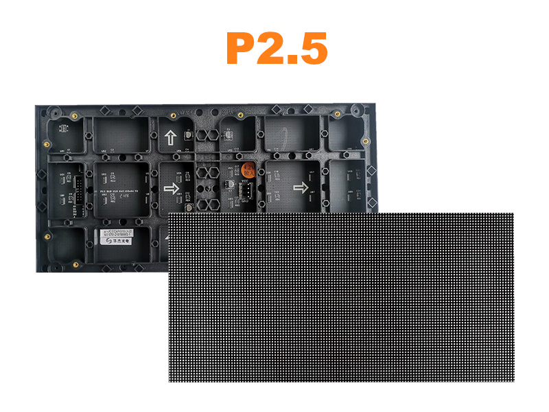 شاشة عرض LED داخلية مقاومة للماء من نوع P2.5 GOB، ملونة بالكامل، مقاس 320 × 160 مم، دقة مسح 1/32 بكسل، 2.5 مم